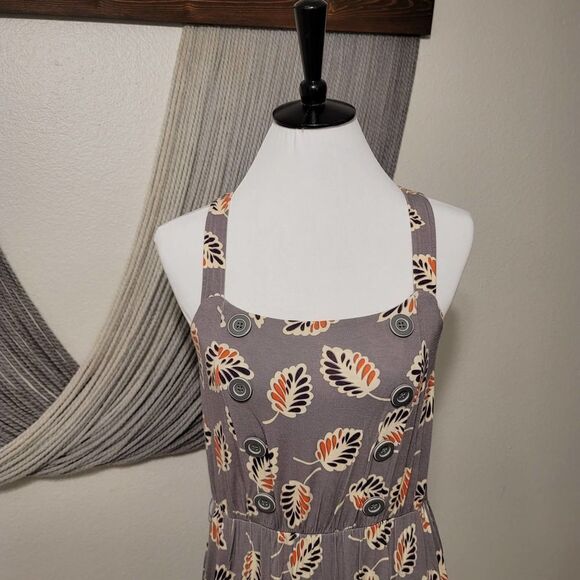 Little Yellow Button Floral Dress Sz M - Picture 3 of 8